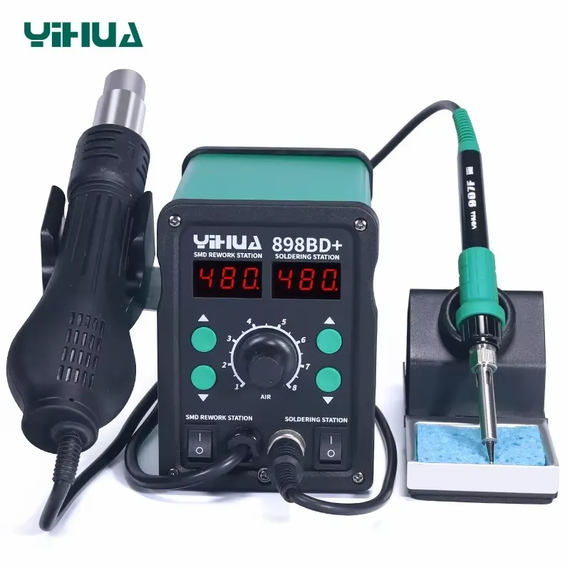 YIHUA 898BD+ 220V 2'si 1 Arada - Smd Rework Station Hot Air Soldering 2 In 1 incelemesi ve fiyatı